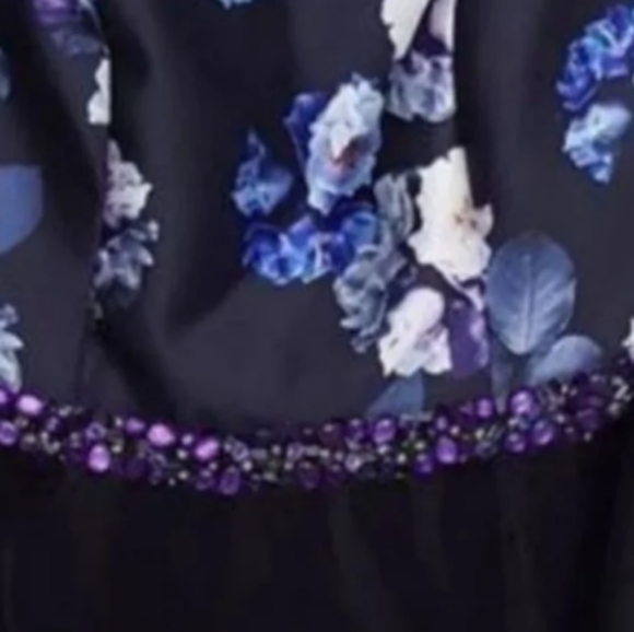 SOLD  Blue floral Mon Cheri dress size 14 - Picture 4 of 9